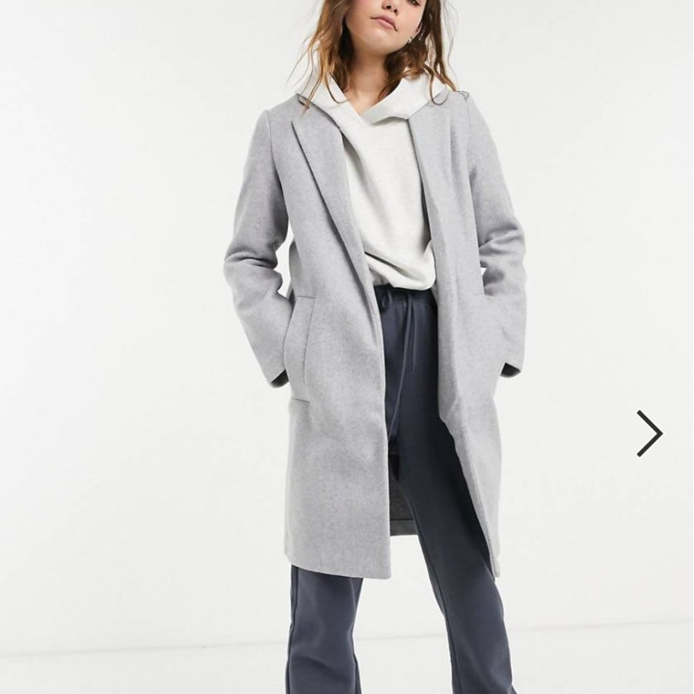 Stradivarius Knit coat, Medium Grey